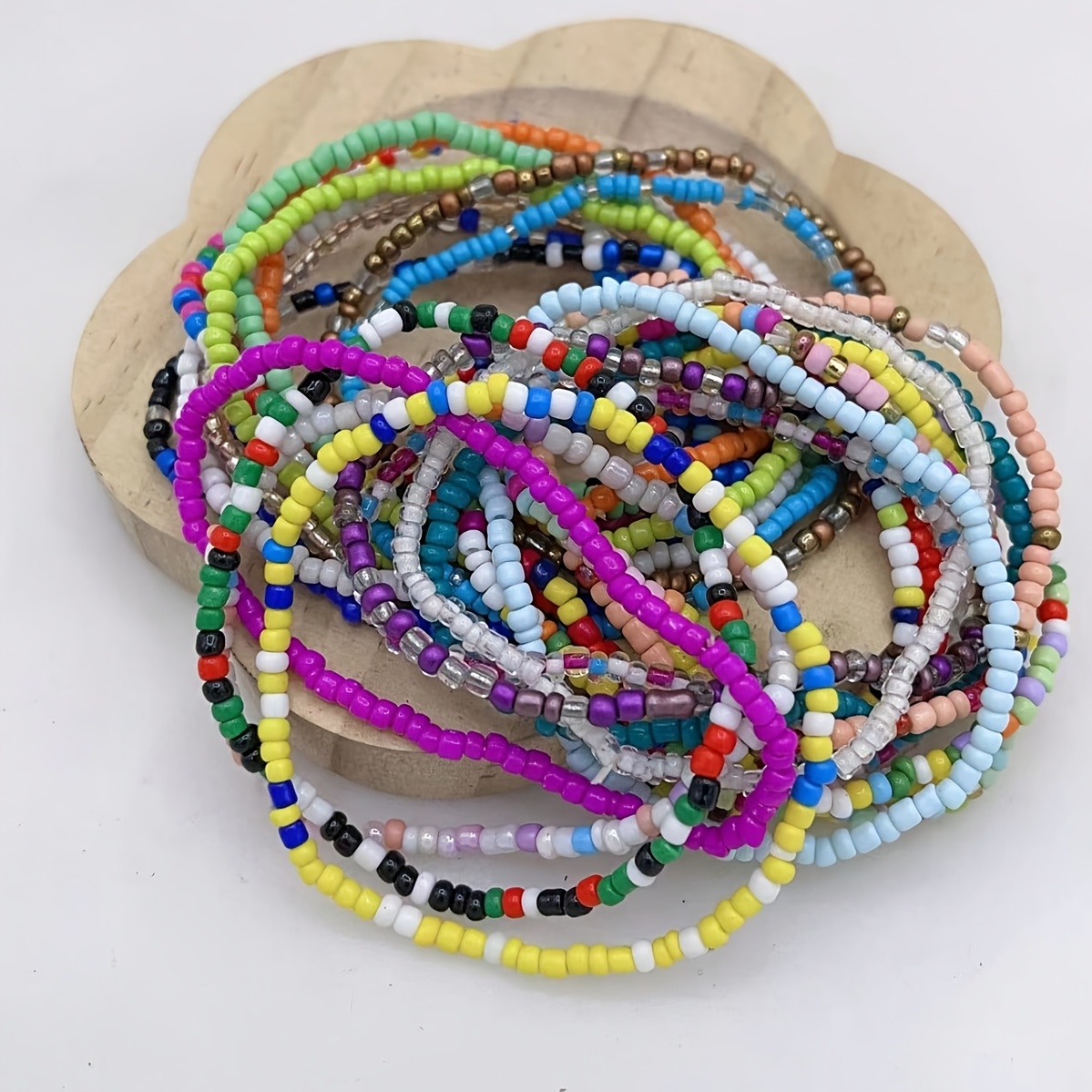 10pcs Bohemian Handmade Beaded Rice Beads Bracelet Combo Set